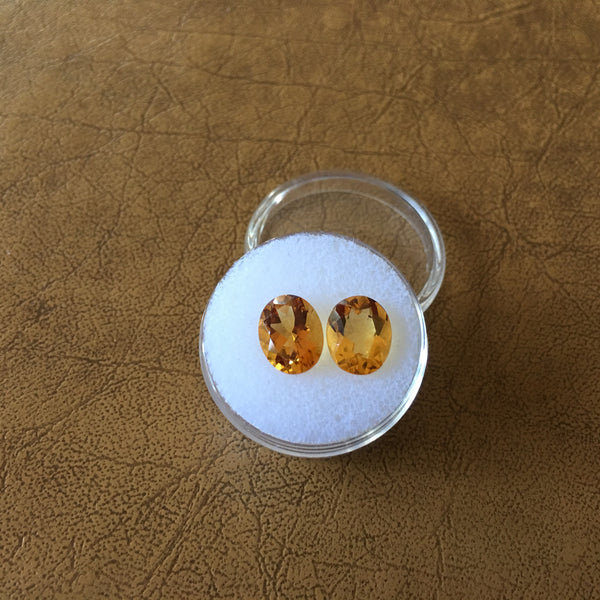 Golden Yellow Citrine Gemstone - Oval Matched Pair - Amazon Imports, Inc. - Fine Quality Gemstones and Jewelry Since 1978