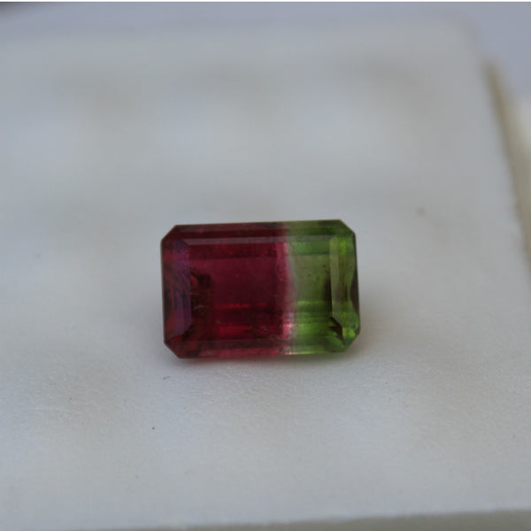 Tri Color Tourmaline Gemstone - 12.25 cts. Emerald Cut - Amazon Imports, Inc. - Fine Quality Gemstones and Jewelry Since 1978