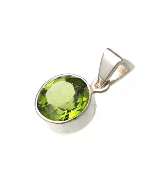 Peridot Pendant in Sterling Silver Bezel Stetting - Amazon Imports, Inc. - Fine Quality Gemstones and Jewelry Since 1978