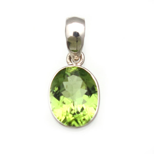 Peridot Pendant in Sterling Silver Bezel Setting - Amazon Imports, Inc. - Fine Quality Gemstones and Jewelry Since 1978