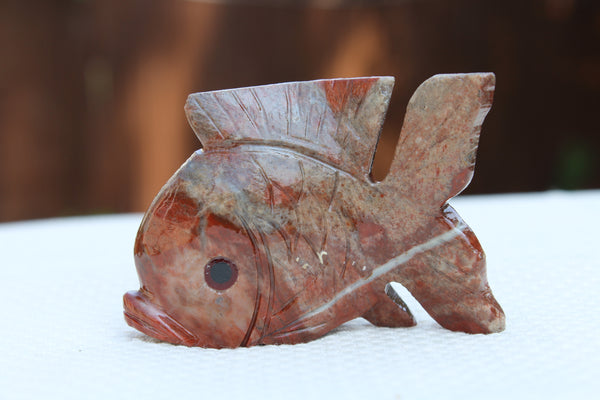 Large Fish Soapstone Animal Carving - Amazon Imports, Inc. - Fine Quality Gemstones and Jewelry Since 1978