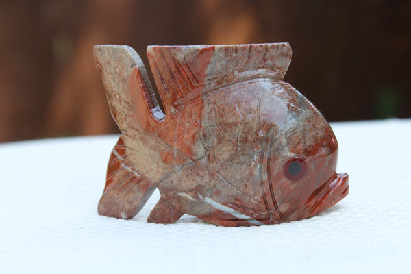 Large Fish Soapstone Animal Carving - Amazon Imports, Inc. - Fine Quality Gemstones and Jewelry Since 1978