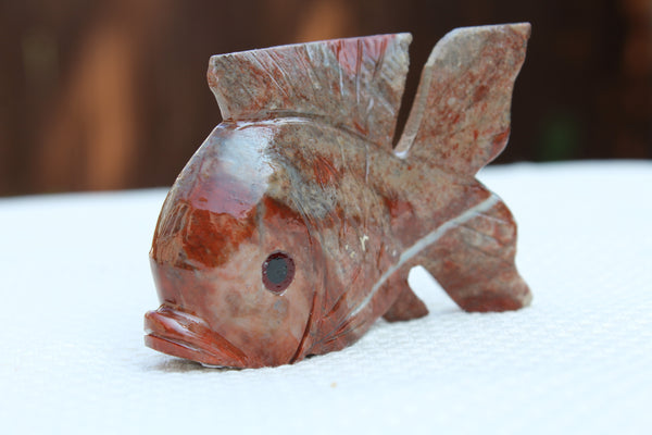 Large Fish Soapstone Animal Carving - Amazon Imports, Inc. - Fine Quality Gemstones and Jewelry Since 1978
