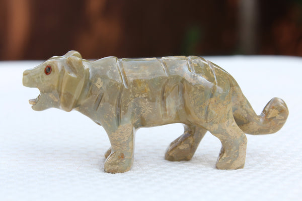 Tiger Soapstone  Animal Carving - Amazon Imports, Inc. - Fine Quality Gemstones and Jewelry Since 1978