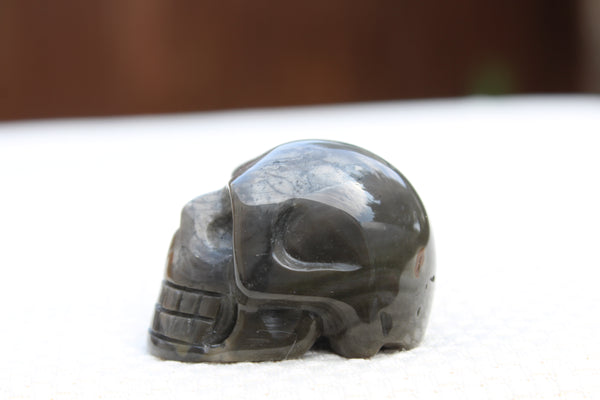 Grey Jasper Carved Skull - Amazon Imports, Inc. - Fine Quality Gemstones and Jewelry Since 1978