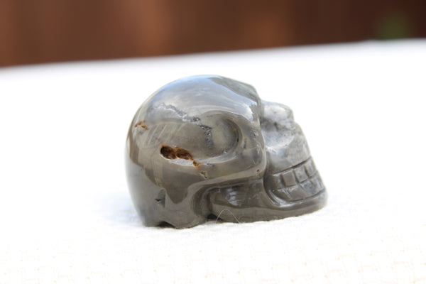 Grey Jasper Carved Skull - Amazon Imports, Inc. - Fine Quality Gemstones and Jewelry Since 1978