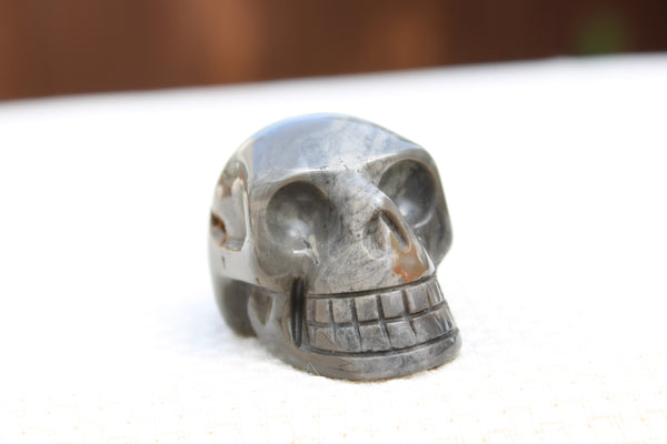Grey Jasper Carved Skull - Amazon Imports, Inc. - Fine Quality Gemstones and Jewelry Since 1978