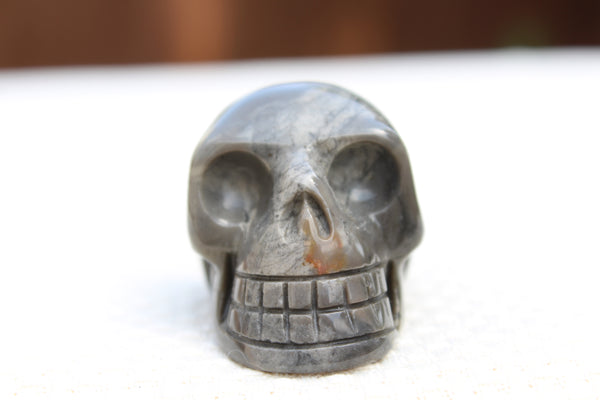 Grey Jasper Carved Skull - Amazon Imports, Inc. - Fine Quality Gemstones and Jewelry Since 1978