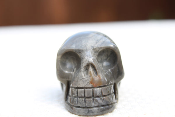 Grey Jasper Carved Skull - Amazon Imports, Inc. - Fine Quality Gemstones and Jewelry Since 1978