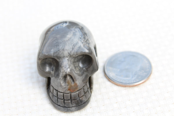 Grey Jasper Carved Skull - Amazon Imports, Inc. - Fine Quality Gemstones and Jewelry Since 1978