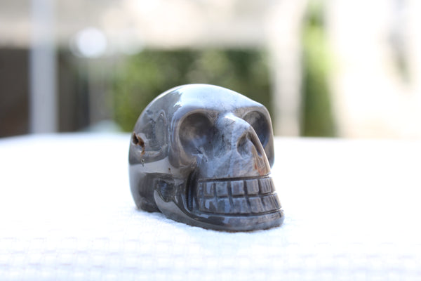 Grey Jasper Carved Skull - Amazon Imports, Inc. - Fine Quality Gemstones and Jewelry Since 1978