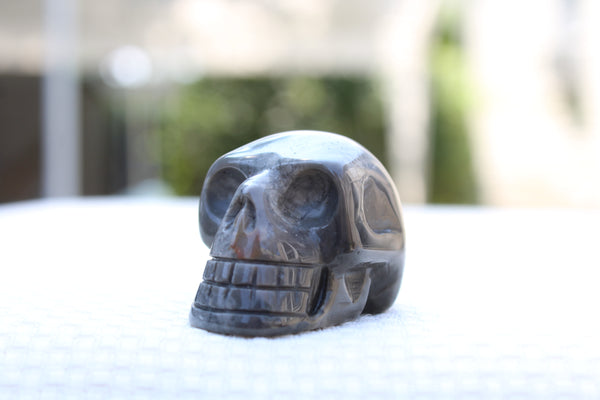 Grey Jasper Carved Skull - Amazon Imports, Inc. - Fine Quality Gemstones and Jewelry Since 1978