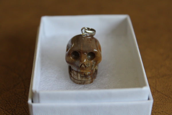 Brown Jasper Gemstone Carved Skull Pendant - Amazon Imports, Inc. - Fine Quality Gemstones and Jewelry Since 1978