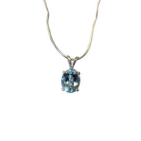 Aquamarine Gemstone Pendant in Sterling Silver - Amazon Imports, Inc. - Fine Quality Gemstones and Jewelry Since 1978