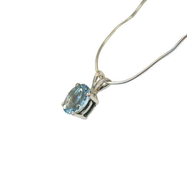 Aquamarine Gemstone Pendant in Sterling Silver - Amazon Imports, Inc. - Fine Quality Gemstones and Jewelry Since 1978