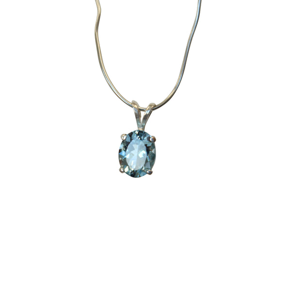 Aquamarine Gemstone Pendant in Sterling Silver - Amazon Imports, Inc. - Fine Quality Gemstones and Jewelry Since 1978