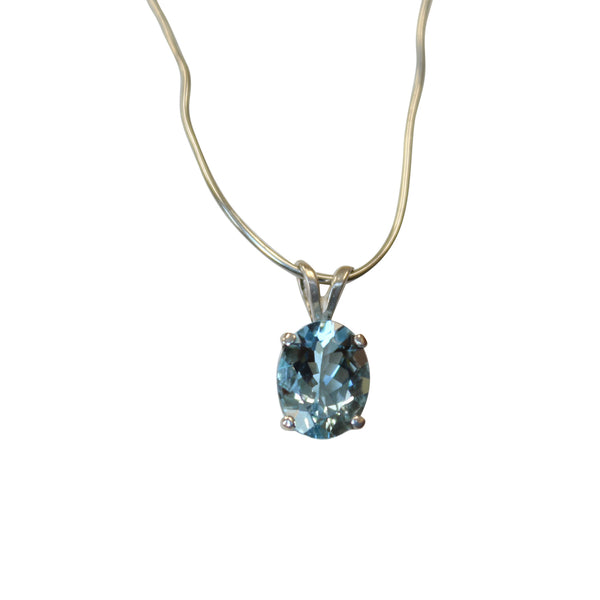 Aquamarine Gemstone Pendant in Sterling Silver - Amazon Imports, Inc. - Fine Quality Gemstones and Jewelry Since 1978