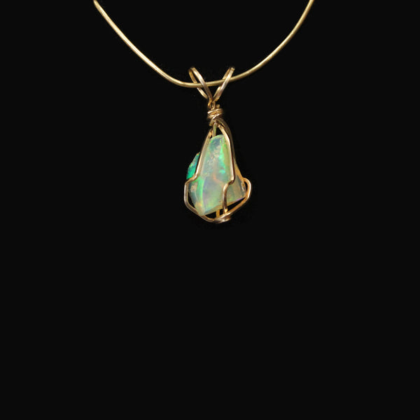 Ethiopian Opal Gemstone Pendant -  14kt Gold Filled wire - Amazon Imports, Inc. - Fine Quality Gemstones and Jewelry Since 1978