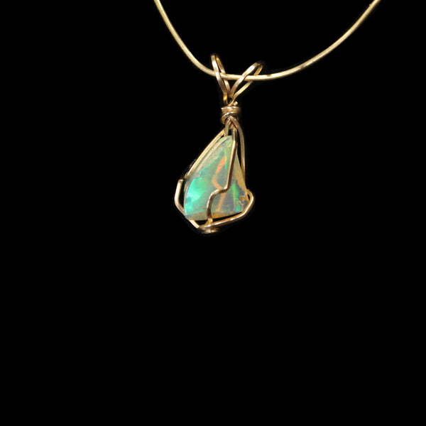 Ethiopian Opal Gemstone Pendant -  14kt Gold Filled wire - Amazon Imports, Inc. - Fine Quality Gemstones and Jewelry Since 1978