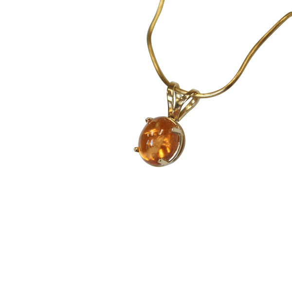 Mandarin Garnet Cabachon Gemstone in 14 kt. Gold - Amazon Imports, Inc. - Fine Quality Gemstones and Jewelry Since 1978