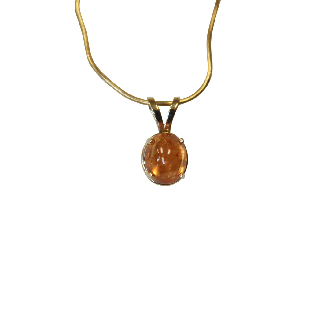 Mandarin Garnet Cabachon Gemstone in 14 kt. Gold - Amazon Imports, Inc. - Fine Quality Gemstones and Jewelry Since 1978