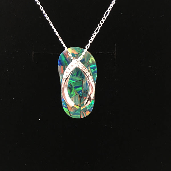 Sandal "Flip Flop" Opal Pendant in Sterling - medium size - Amazon Imports, Inc. - Fine Quality Gemstones and Jewelry Since 1978