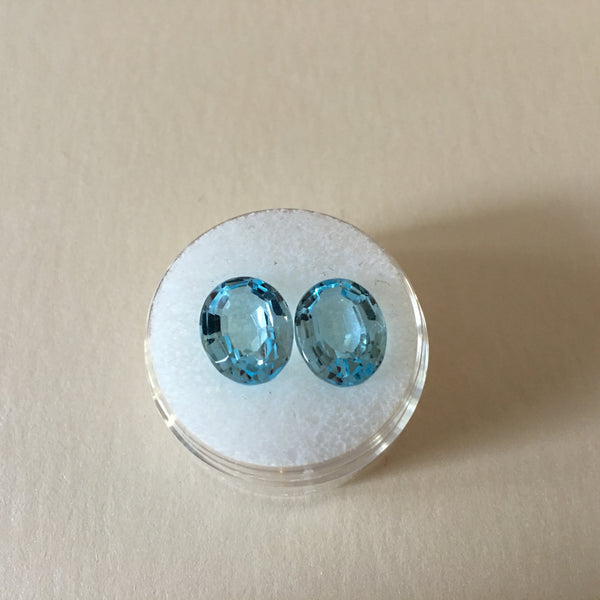 Sky Blue Topaz Gemstone Matched Pair -  Oval Cut - Amazon Imports, Inc. - Fine Quality Gemstones and Jewelry Since 1978