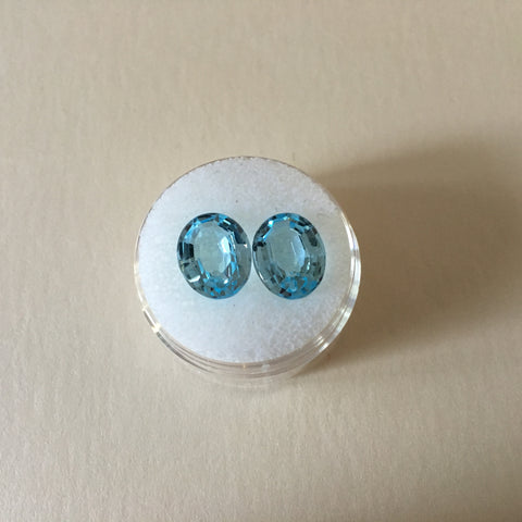 Sky Blue Topaz Gemstone Matched Pair -  Oval Cut - Amazon Imports, Inc. - Fine Quality Gemstones and Jewelry Since 1978