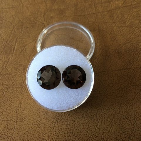 Smokey Quartz Gemstone - matched pair round - Amazon Imports, Inc. - Fine Quality Gemstones and Jewelry Since 1978