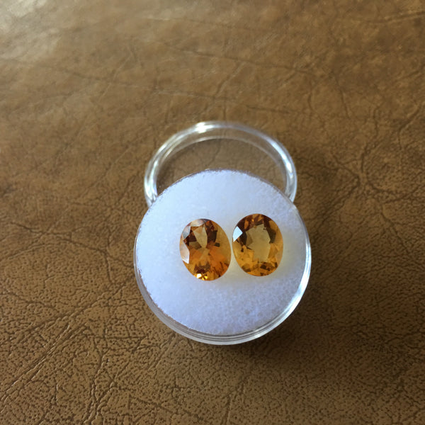 Golden Yellow Citrine Gemstone - Oval Matched Pair - Amazon Imports, Inc. - Fine Quality Gemstones and Jewelry Since 1978