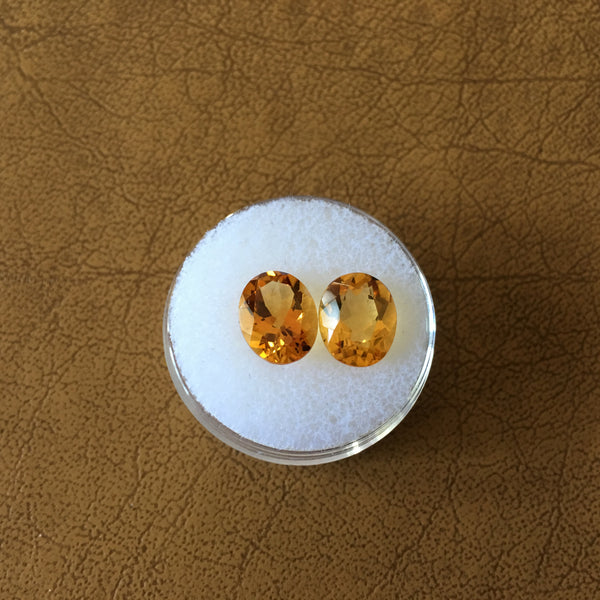 Golden Yellow Citrine Gemstone - Oval Matched Pair - Amazon Imports, Inc. - Fine Quality Gemstones and Jewelry Since 1978