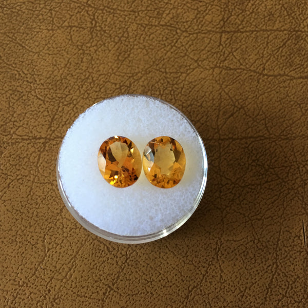 Golden Yellow Citrine Gemstone - Oval Matched Pair - Amazon Imports, Inc. - Fine Quality Gemstones and Jewelry Since 1978