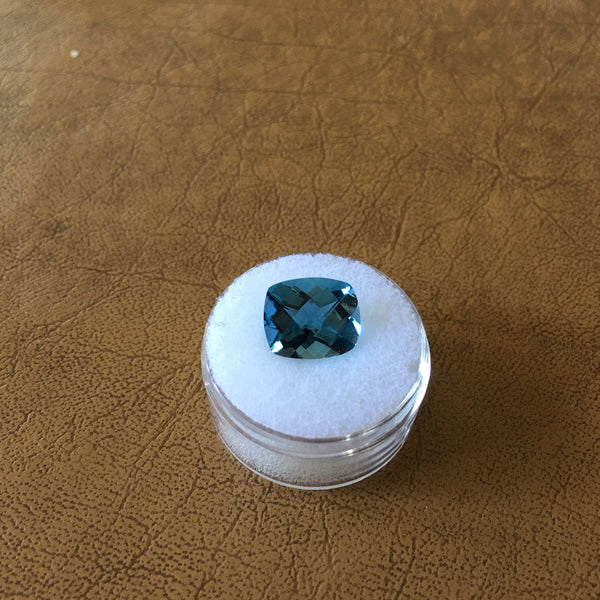 London Blue Topaz  Gemstone - 6.50 ct checkerboard cushion cut - Amazon Imports, Inc. - Fine Quality Gemstones and Jewelry Since 1978