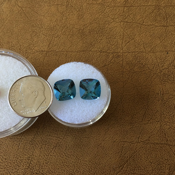 London Blue Topaz Gemstone - 7.30 cts. matched pair - Amazon Imports, Inc. - Fine Quality Gemstones and Jewelry Since 1978