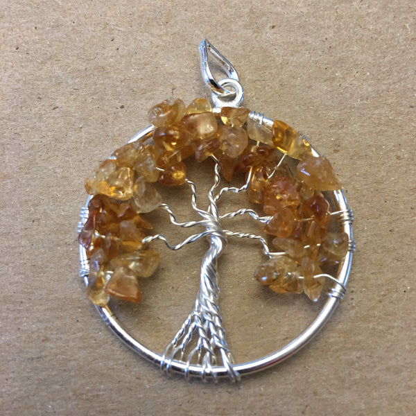 Tree of Life Circle Gemstone Pendants - Various Color Choices - Amazon Imports, Inc. - Fine Quality Gemstones and Jewelry Since 1978
