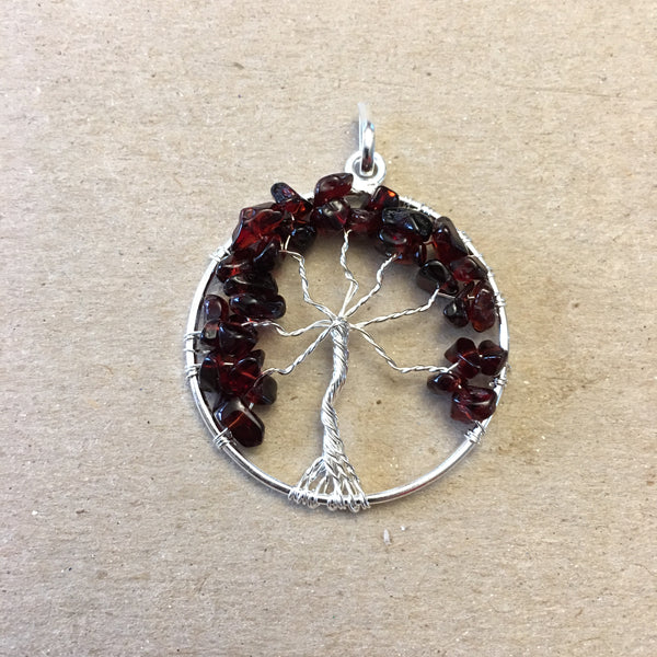Tree of Life Circle Gemstone Pendants - Various Color Choices - Amazon Imports, Inc. - Fine Quality Gemstones and Jewelry Since 1978
