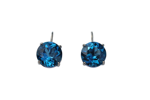 London Blue Topaz Gemstone Earrings Set in Sterling Silver - Amazon Imports, Inc. - Fine Quality Gemstones and Jewelry Since 1978