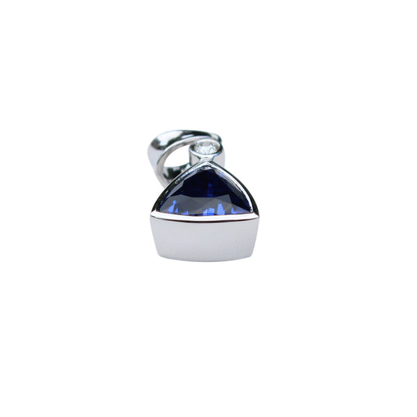 Tanzanite Gemstone Trillion Pendant Set in 18 Kt. White Gold - Amazon Imports, Inc. - Fine Quality Gemstones and Jewelry Since 1978