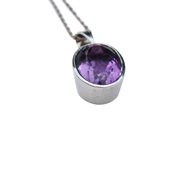Amethyst Gemstone Pendant Set In Sterling Silver - Amazon Imports, Inc. - Fine Quality Gemstones and Jewelry Since 1978