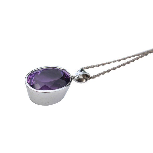 Amethyst Gemstone Pendant Set In Sterling Silver - Amazon Imports, Inc. - Fine Quality Gemstones and Jewelry Since 1978