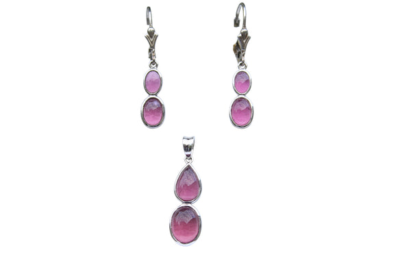 Pink Tourmaline Earring & Pendant Set - Amazon Imports, Inc. - Fine Quality Gemstones and Jewelry Since 1978