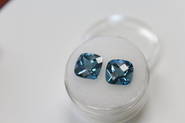 London Blue Topaz Gemstone - 7.30 cts. matched pair - Amazon Imports, Inc. - Fine Quality Gemstones and Jewelry Since 1978