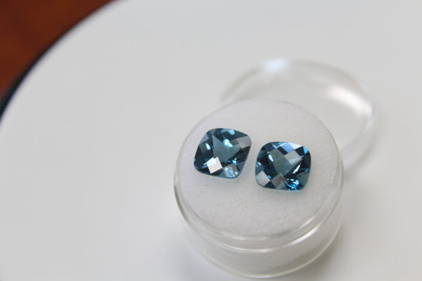 London Blue Topaz Gemstone - 7.30 cts. matched pair - Amazon Imports, Inc. - Fine Quality Gemstones and Jewelry Since 1978