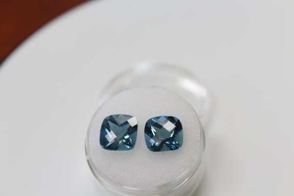 London Blue Topaz Gemstone - 7.30 cts. matched pair - Amazon Imports, Inc. - Fine Quality Gemstones and Jewelry Since 1978