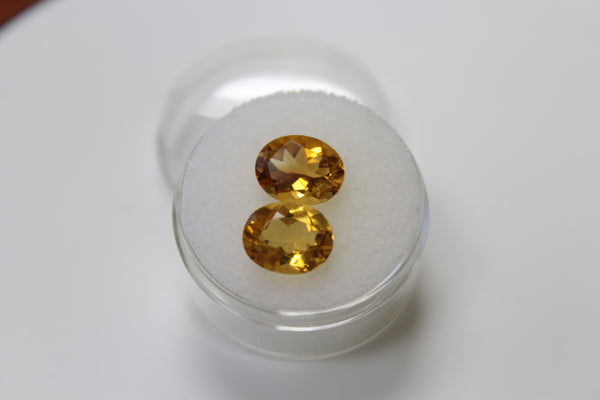 Golden Yellow Citrine Gemstone - Oval Matched Pair - Amazon Imports, Inc. - Fine Quality Gemstones and Jewelry Since 1978