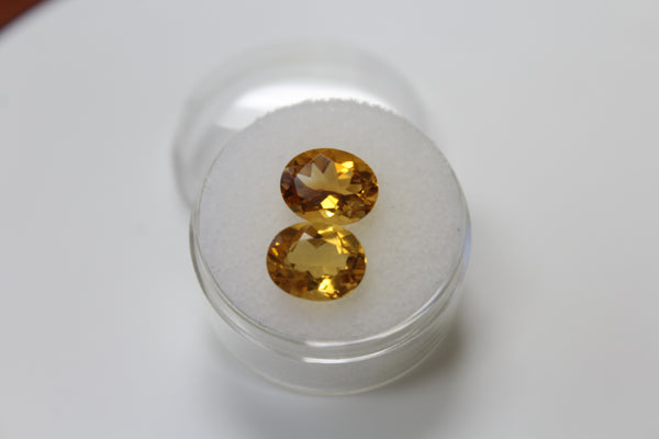 Golden Yellow Citrine Gemstone - Oval Matched Pair - Amazon Imports, Inc. - Fine Quality Gemstones and Jewelry Since 1978