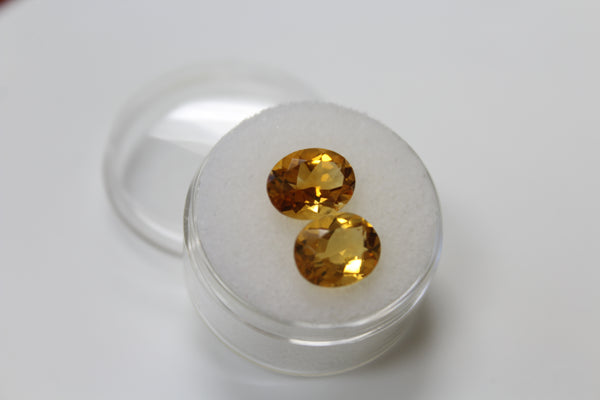 Golden Yellow Citrine Gemstone - Oval Matched Pair - Amazon Imports, Inc. - Fine Quality Gemstones and Jewelry Since 1978