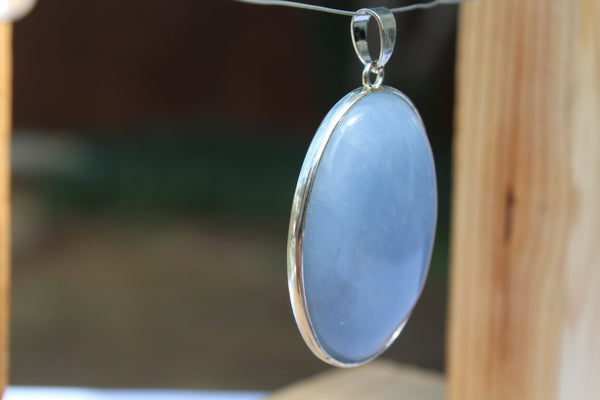 Large Oval Angelite Pendant - Amazon Imports, Inc. - Fine Quality Gemstones and Jewelry Since 1978