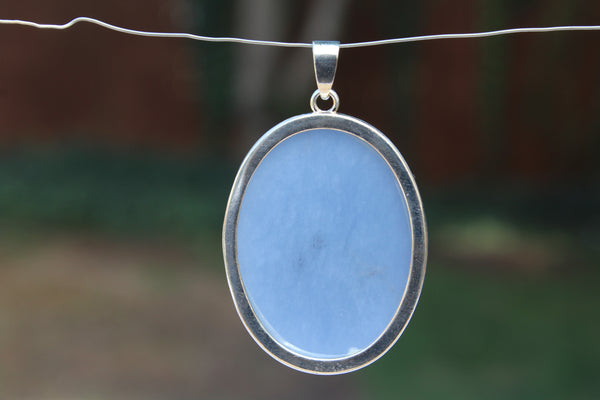 Large Oval Angelite Pendant - Amazon Imports, Inc. - Fine Quality Gemstones and Jewelry Since 1978