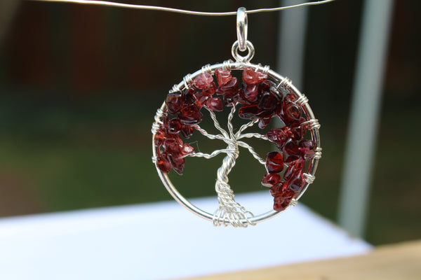 Tree of Life Circle Gemstone Pendants - Various Color Choices - Amazon Imports, Inc. - Fine Quality Gemstones and Jewelry Since 1978